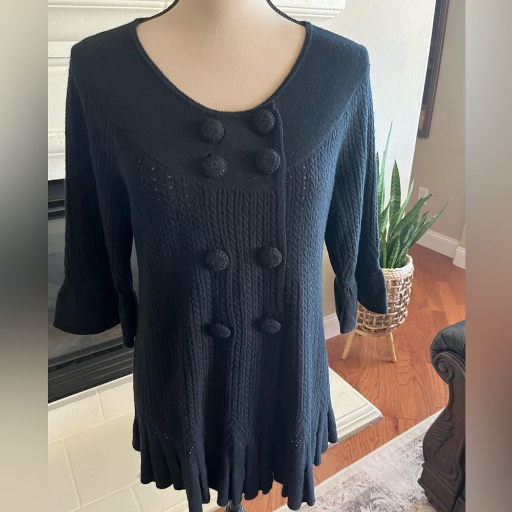 Juicy Couture Knit Black Cardigan Sweater, Size L